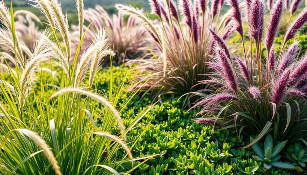ornamental grasses and ground plants